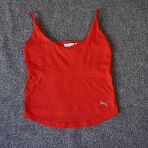 Puma Red Active Tank Top Athletic Sleeveless‎ Built-in Bra Womens Size M